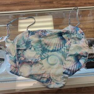 Urban Outfitters Seashell Print Crop Top - Blue and Pink